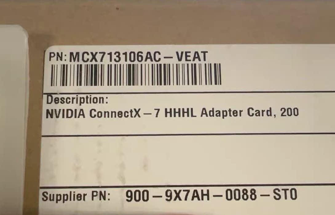 NVIDIA MCX713106AC-VEAT packaging label