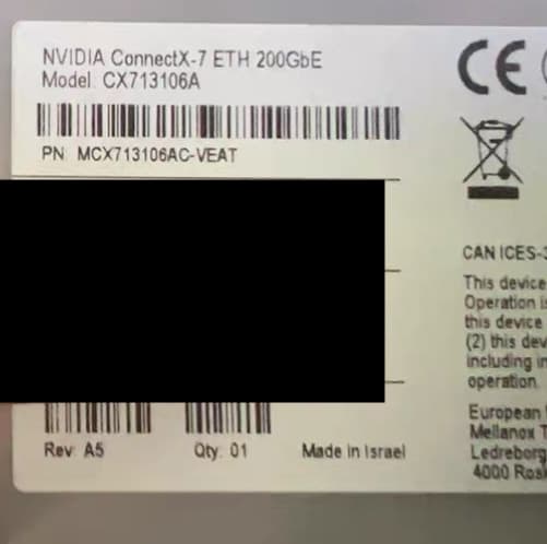 NVIDIA MCX713106AC-VEAT product label